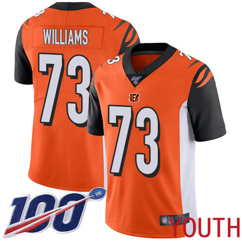 Cincinnati Bengals Limited Orange Youth Jonah Williams Alternate Jersey NFL Footballl #73 100th Season Vapor Untouchable